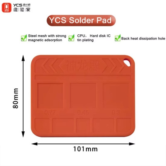 Pad magnetico para reballing de ic YCS (naranja)